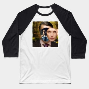 Hannigram Hannibal with Will Graham on His Mind Surreal Face Art Baseball T-Shirt